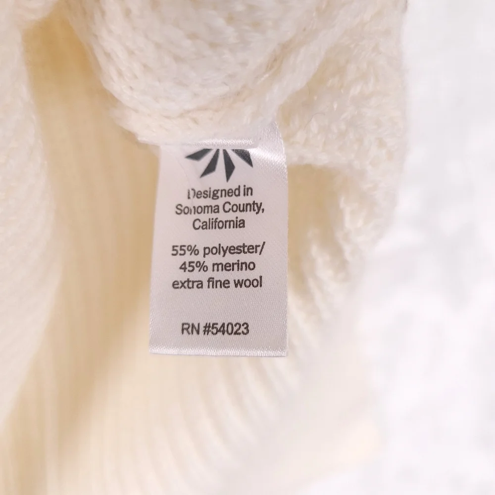Athleta Merino Wool Blend Off White Cream High Low Knit Sweater Women S